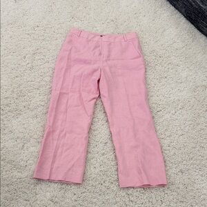 Ralph Lauren Pink Linen-Blend Cropped Trousers